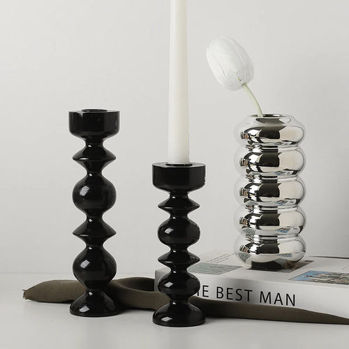 Wooden candle holder for nordic table decoration - vue 3 sur 9