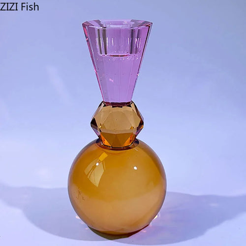 Coloured crystal candle holders for modern and romantic decor - vue 5 sur 11