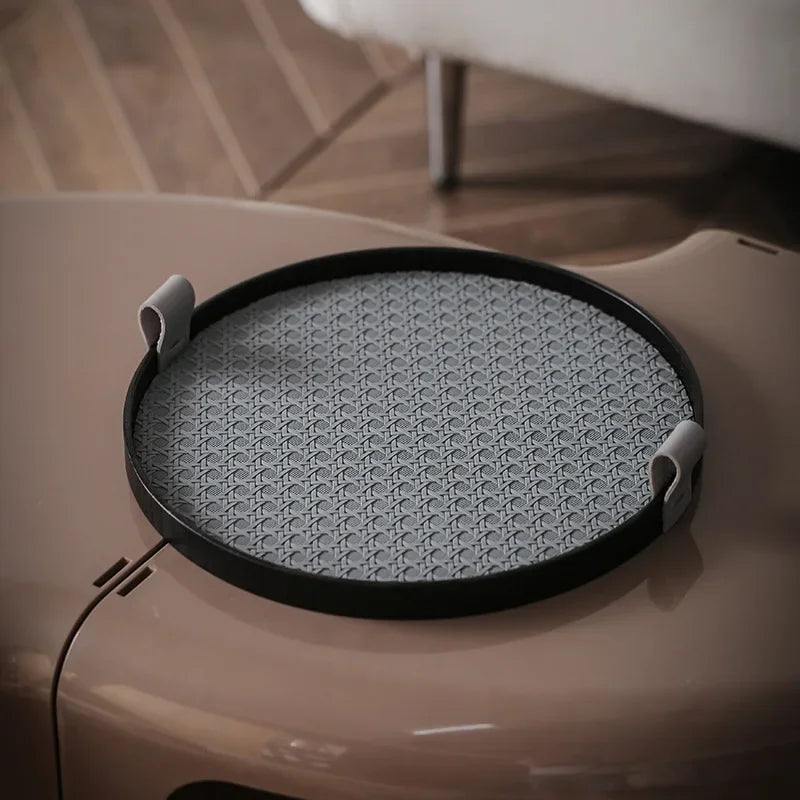 Retro leather tray for luxury storage and decoration - vue 8 sur 8