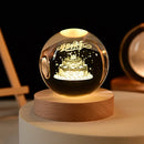 3D crystal ball solar system engraved decorative gift