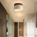 Minimalist natural marble and dark wood ceiling light