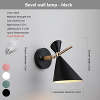 Decorative macaron horn wall light for indoor bar, restaurant, living room, bedroom, hallway or bedside