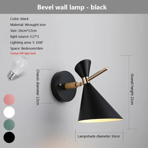 Decorative macaron horn wall light for indoor bar, restaurant, living room, bedroom, hallway or bedside