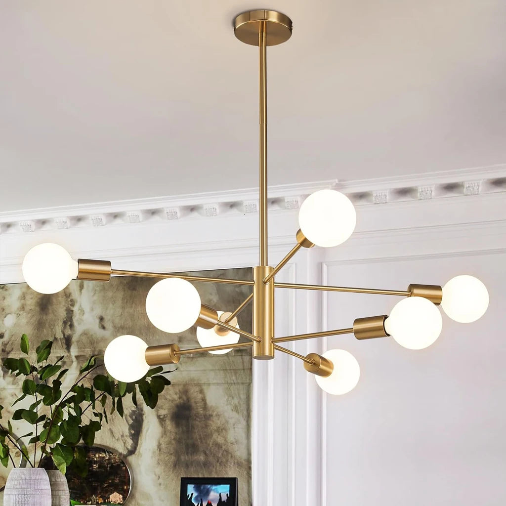 Modern Sputnik chandelier satellite pendant light 2/4/8 heads decoration - vue 6 sur 10