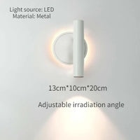 Modern minimalist rotatable double light source wall lamp