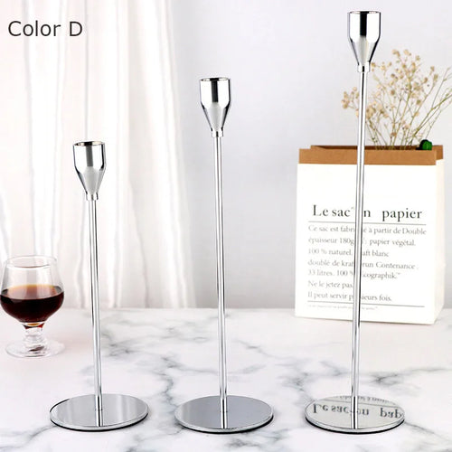 Luxury metal candle holders for weddings and elegant decor - vue 5 sur 11