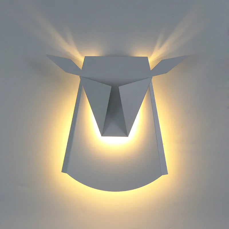 Nordic minimal wooden LED wall light peacock design