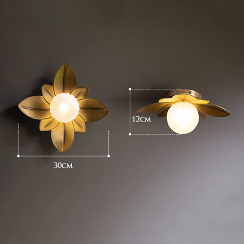 Retro lotus wall light postmodern luxury creative decorative - vue 5 sur 9