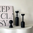 Wooden candle holder for modern and geometric decor
