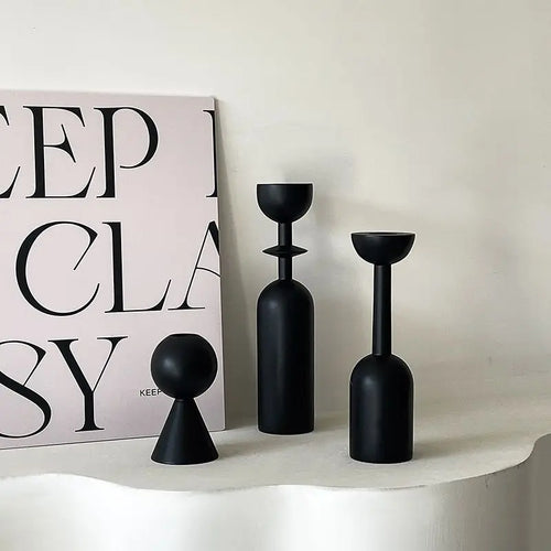 Wooden candle holder for modern and geometric decor - vue 7 sur 9