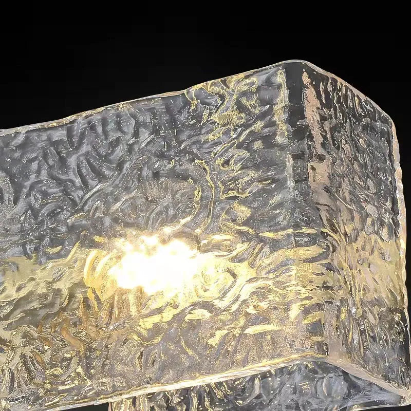 Square glass wall light with water pattern modern indoor decoration - vue 5 sur 7