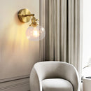 Nordic copper wall light with glass LED shade