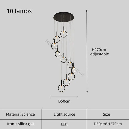 Simple modern trapezoid chandelier for interior decoration - vue 10 sur 12