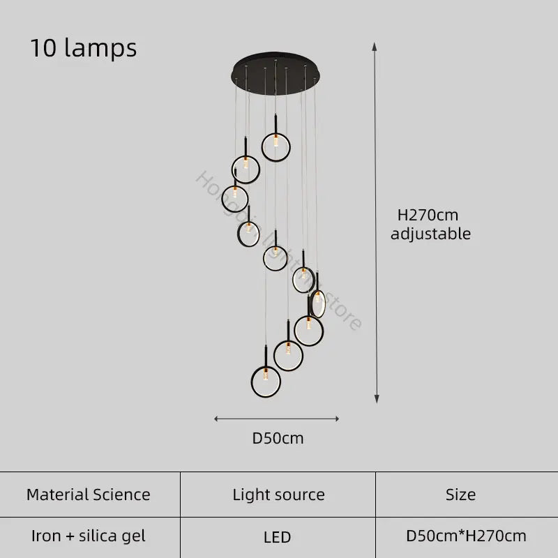 Simple modern trapezoid chandelier for interior decoration - vue 9 sur 12