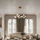 Wabi-sabi style artificial wood chandelier for indoor use