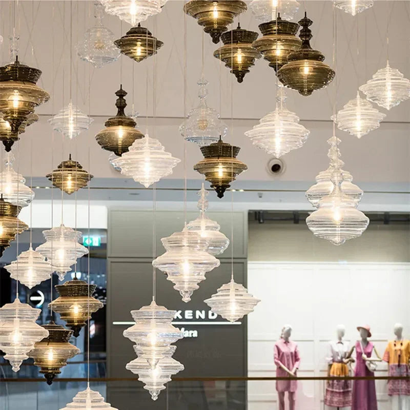 lustre nordique en verre pour un éclairage décoratif élégant - vue 6 sur 15