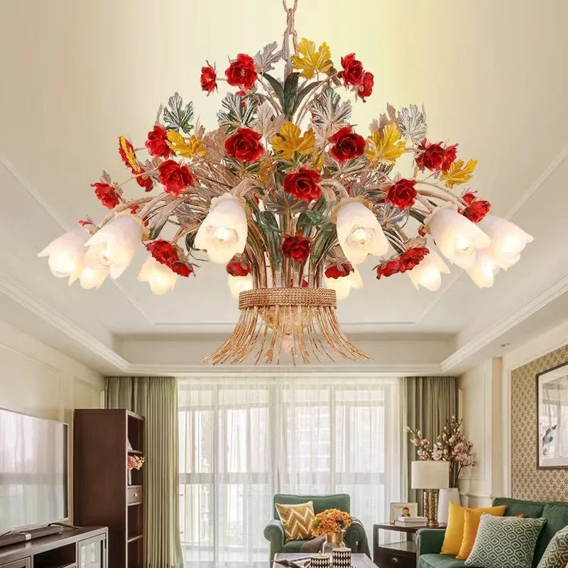 American retro glass chandelier for elegant interior decor