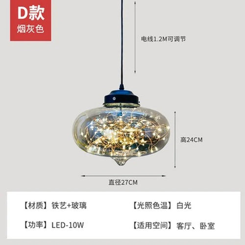 Nordic glass star chandelier for modern decor - vue 16 sur 24