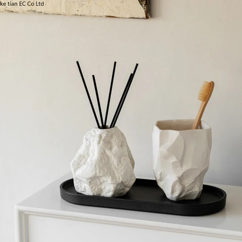 rock shaped mouthwash cup for bathroom accessories