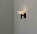 Circular marble and copper wall light in modern antique style