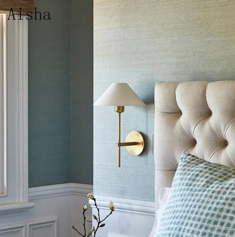 Designer fabric wall light for modern indoor lighting - vue 3 sur 8