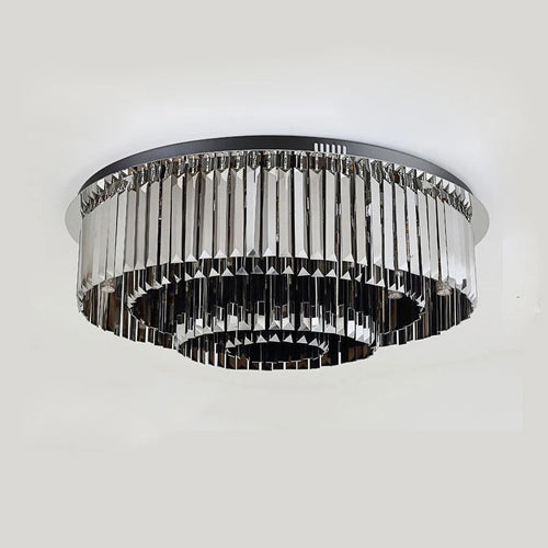 Luxury round crystal LED ceiling light - vue 7 sur 9
