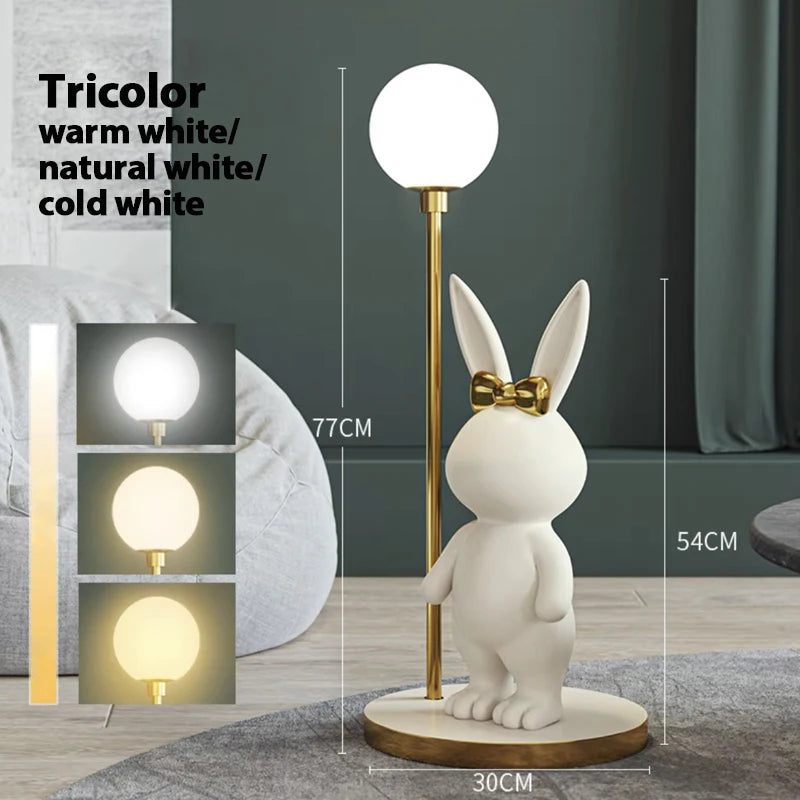 Nordic rabbit floor lamp for children's room - vue 9 sur 11