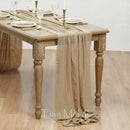 Retro boho cotton gauze table runner wedding