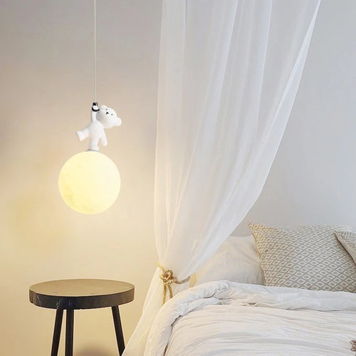Decorative resin bear lamp for children's room - vue 3 sur 7