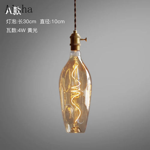 Retro glass pendant light in modern minimalist style - vue 7 sur 10