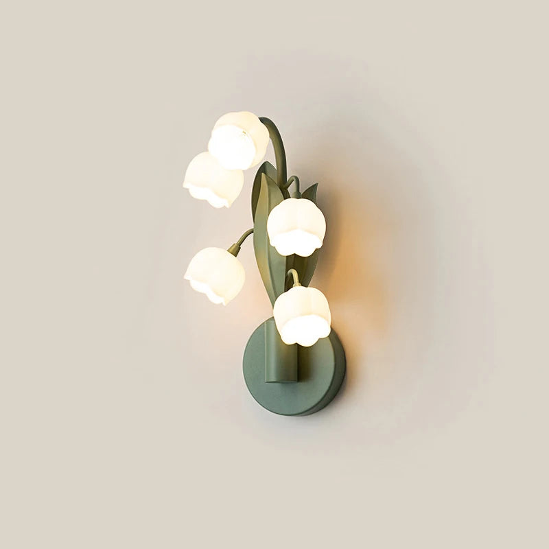 Nordic rural style LED wall light with lily of the valley flowers