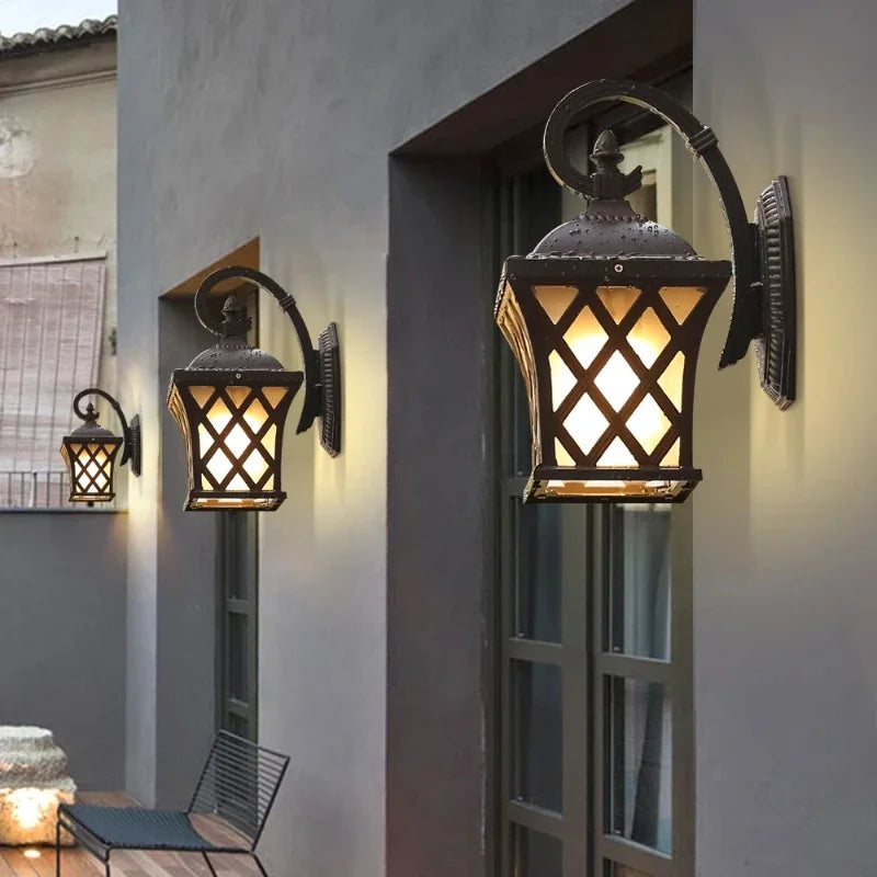 Vintage outdoor wall light for garden and pathway