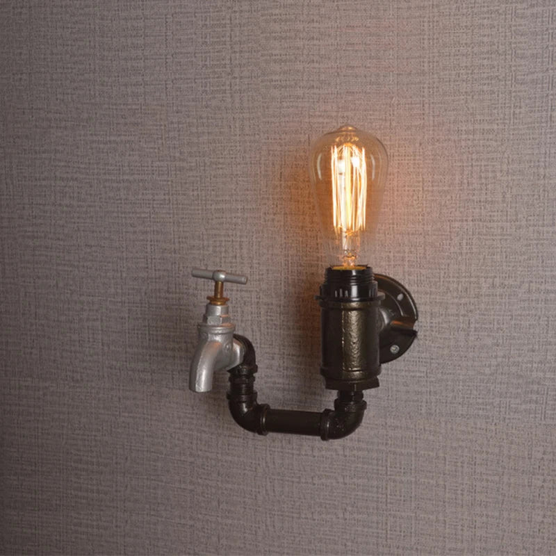 applique murale industrielle vintage en fer pour loft bar restaurant - vue 5 sur 10