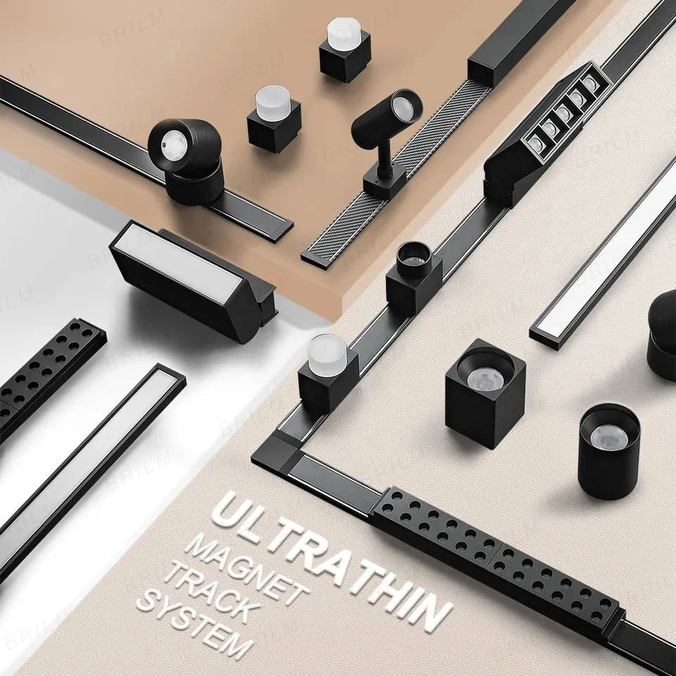 Ultra slim surface-mounted magnetic track lighting for shop