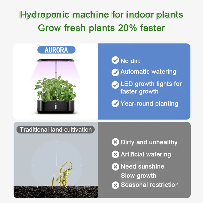 smart hydroponic growing system with automatic grow light - vue 8 sur 8