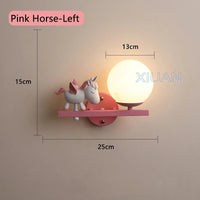 Children's wall light with princess, horse and rabbit motifs