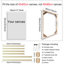 Wooden wall frame for canvases and decorative paintings