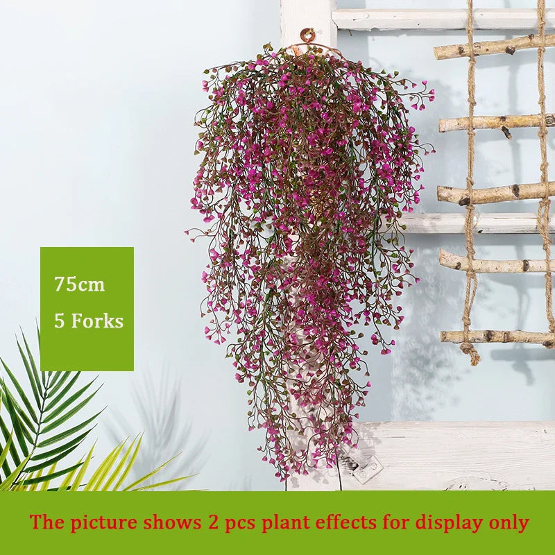 Rattan wall decoration with leaves and golden bell - vue 10 sur 11