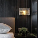 Square glass wall light with water pattern modern indoor decoration