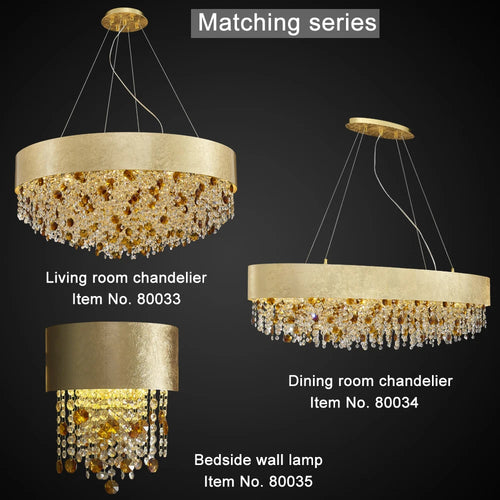 Modern crystal LED chandelier with dimmer - vue 7 sur 10