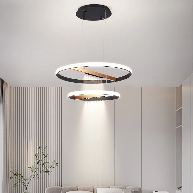 Modern round ring chandelier for indoor lighting