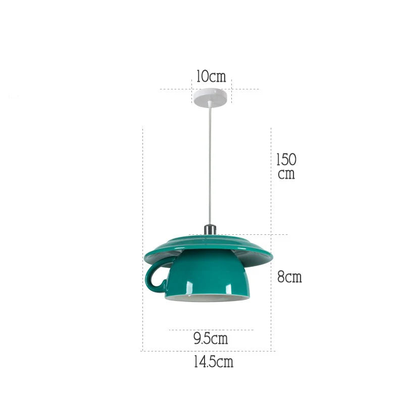 Modern ceramic LED teapot pendant light for kitchen - vue 22 sur 30