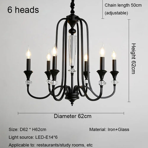 Retro luxury American style crystal chandelier