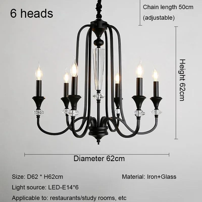 Retro luxury American style crystal chandelier