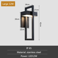 Geometric metal outdoor wall light IP65 waterproof