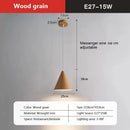 Modern solid walnut LED pendant light