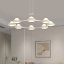 Modern minimalist three-head Italian cream style chandelier