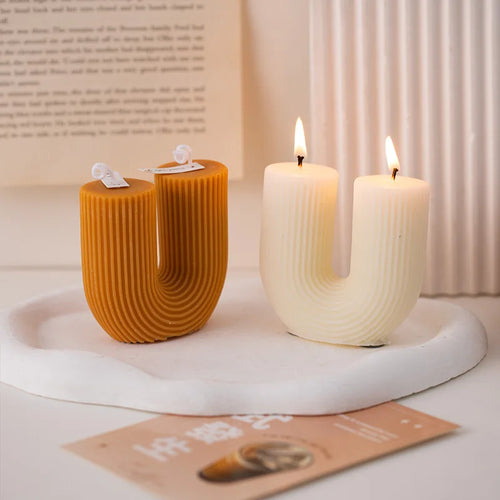 U-shaped scented candles decorative guest gift set - vue 4 sur 10