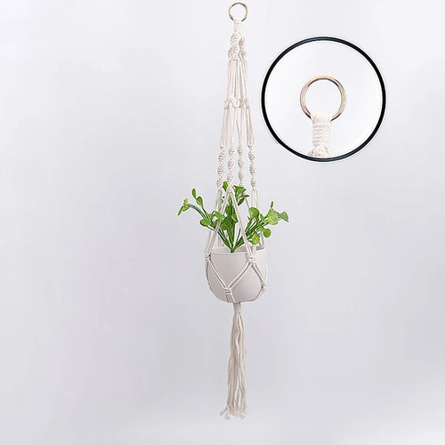 macrame plant hanger for interior and garden decoration