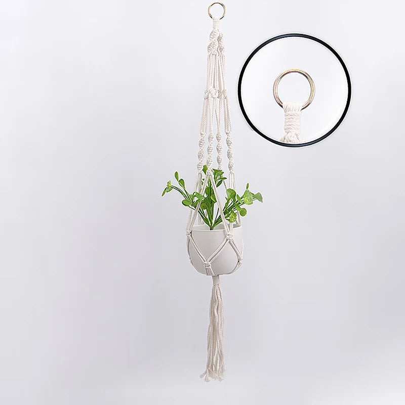 macrame plant hanger for interior and garden decoration